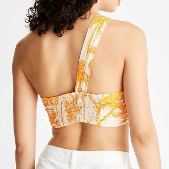 Future Collective by Alani Noelle, Linen, Tropical, Asymmetrical Crop Top - Picture 5 of 7